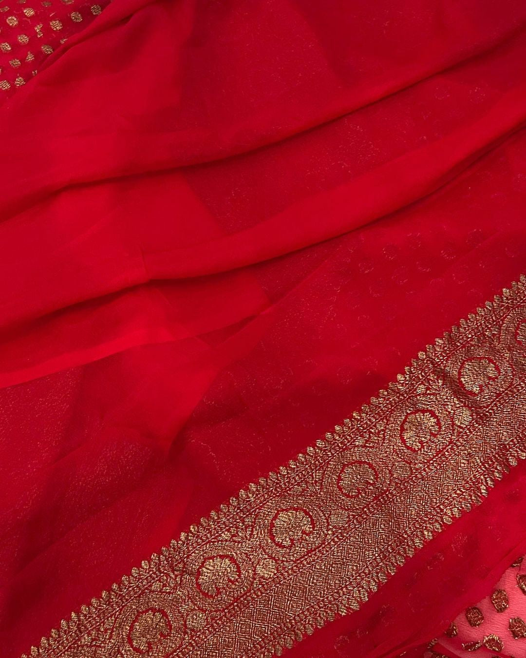 Khaddi Georgette Banarasi Saree - Antique zari