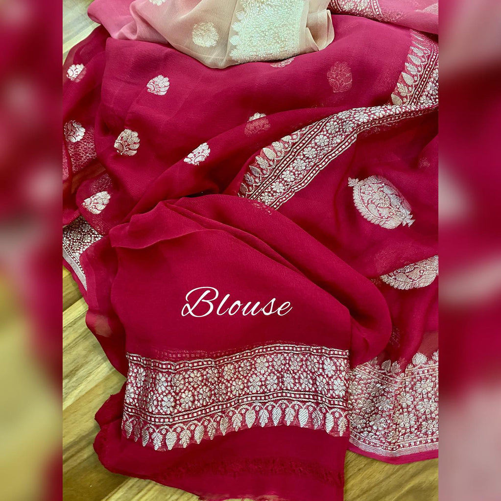Pure Georgette Handloom Banarasi Saree
