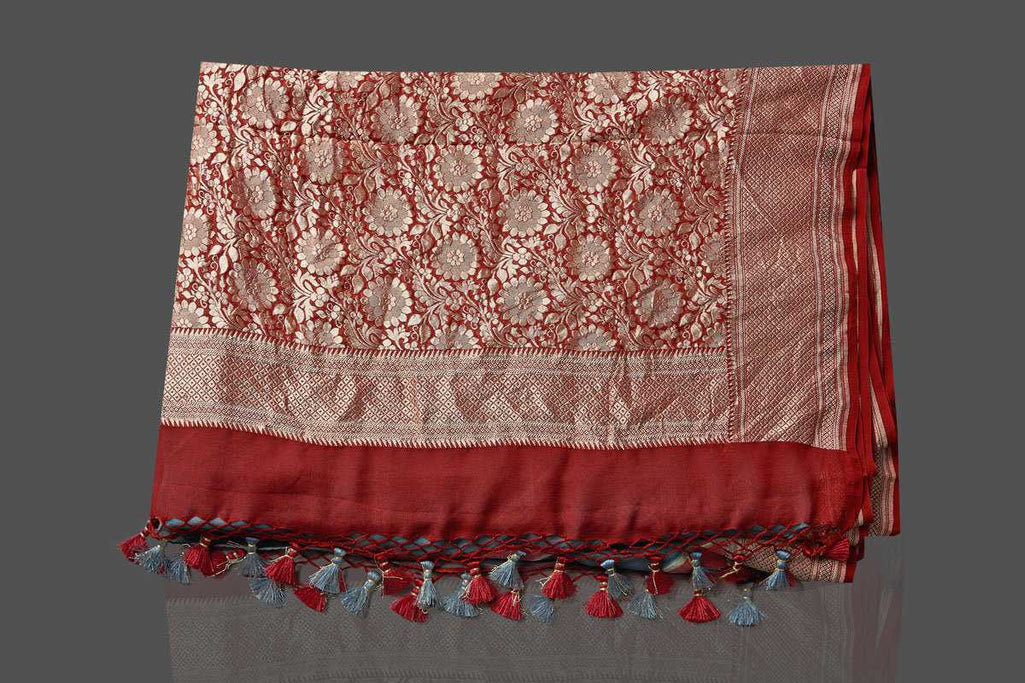 Khaddi Georgette Handloom Banarasi Saree