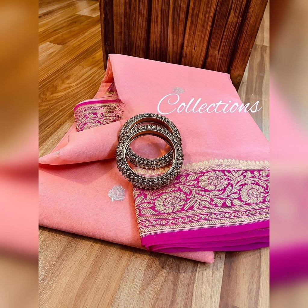 Pure Georgette Handloom Banarasi Saree
