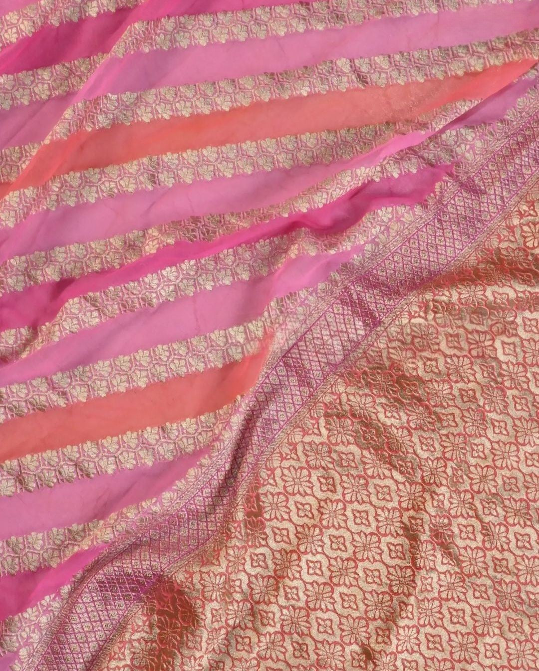 Khaddi Georgette Handloom Banarasi Saree