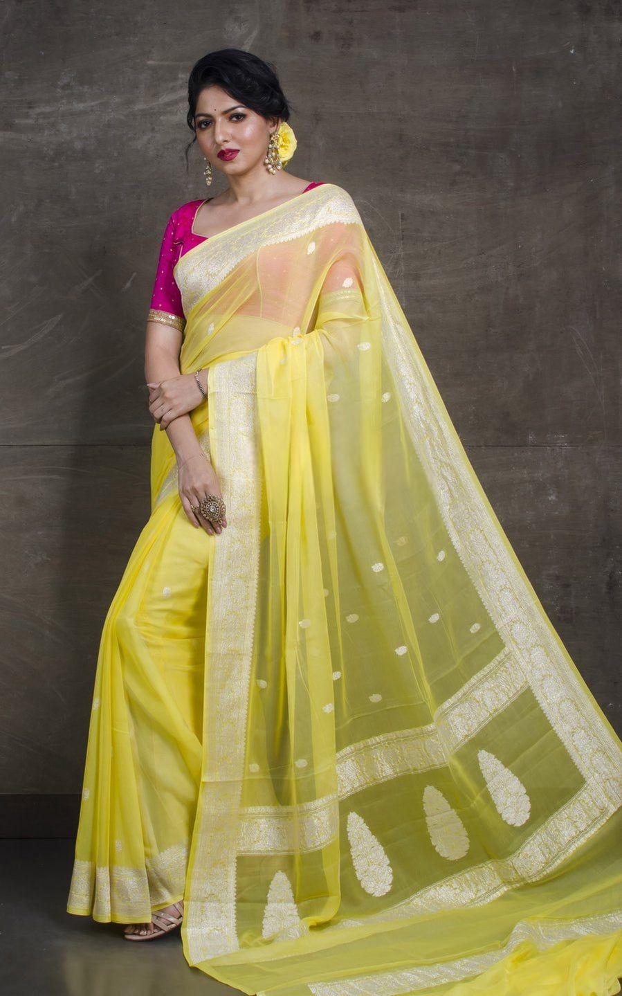 Pure Georgette Handloom Banarasi Saree