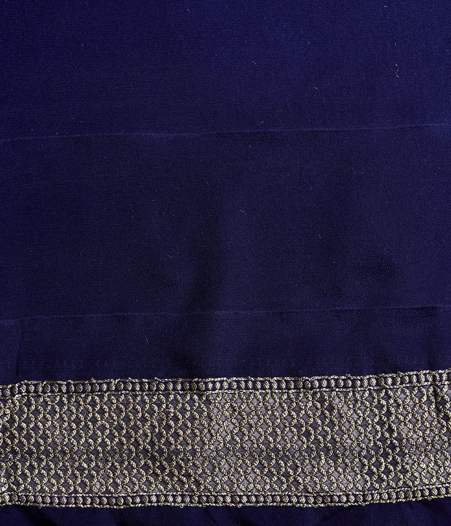 Khaddi Georgette Banarasi Saree - Gold zari