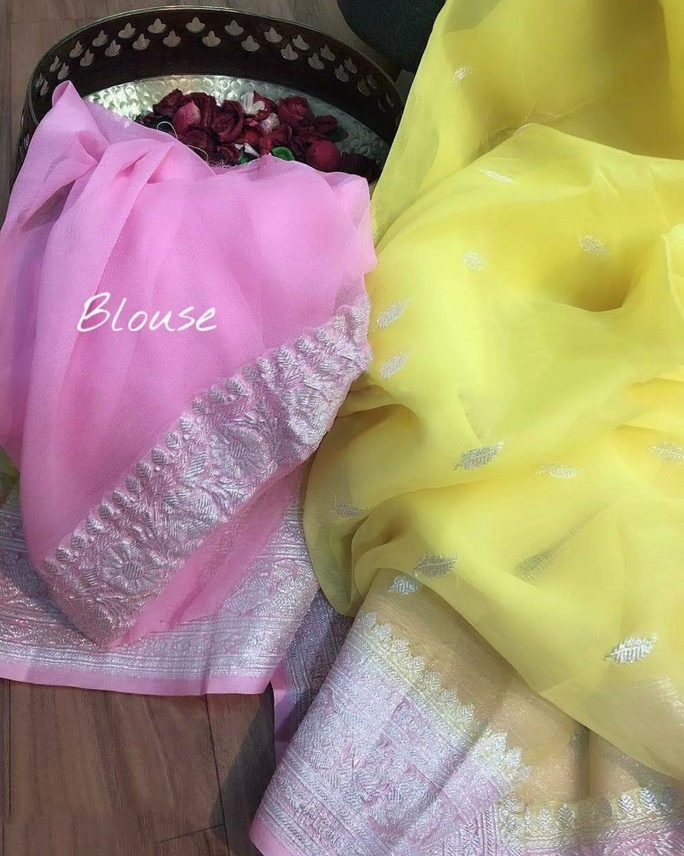 Pure Georgette Handloom Banarasi Saree