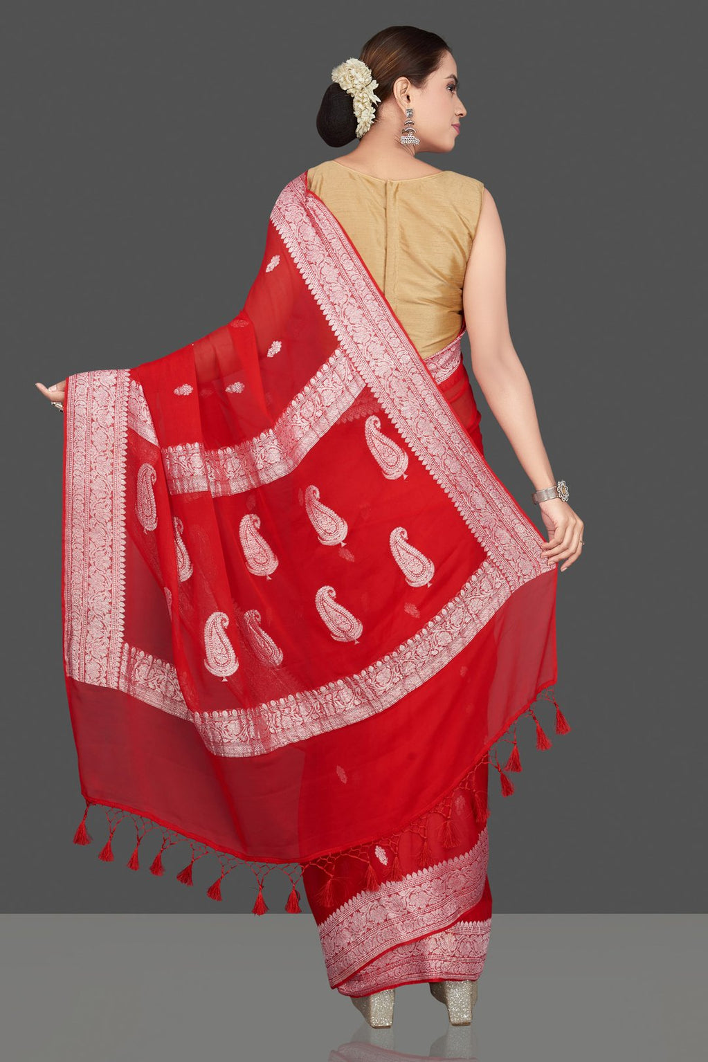 Pure Georgette Handloom Banarasi Saree