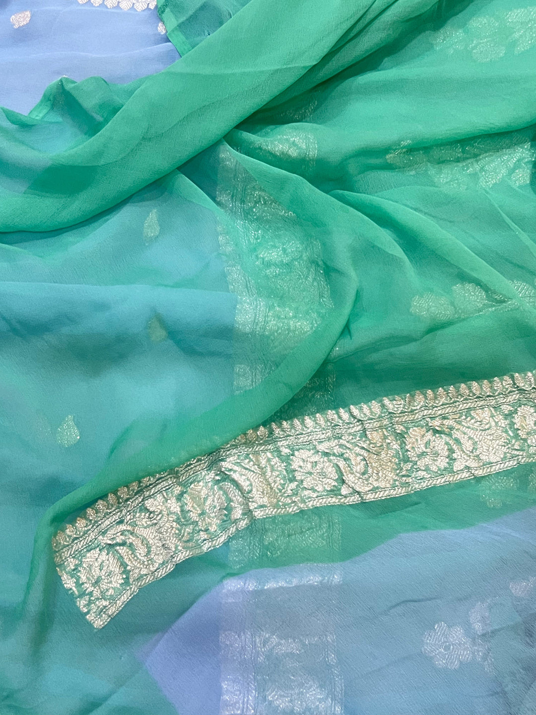 Pure Georgette Handloom Banarasi Saree