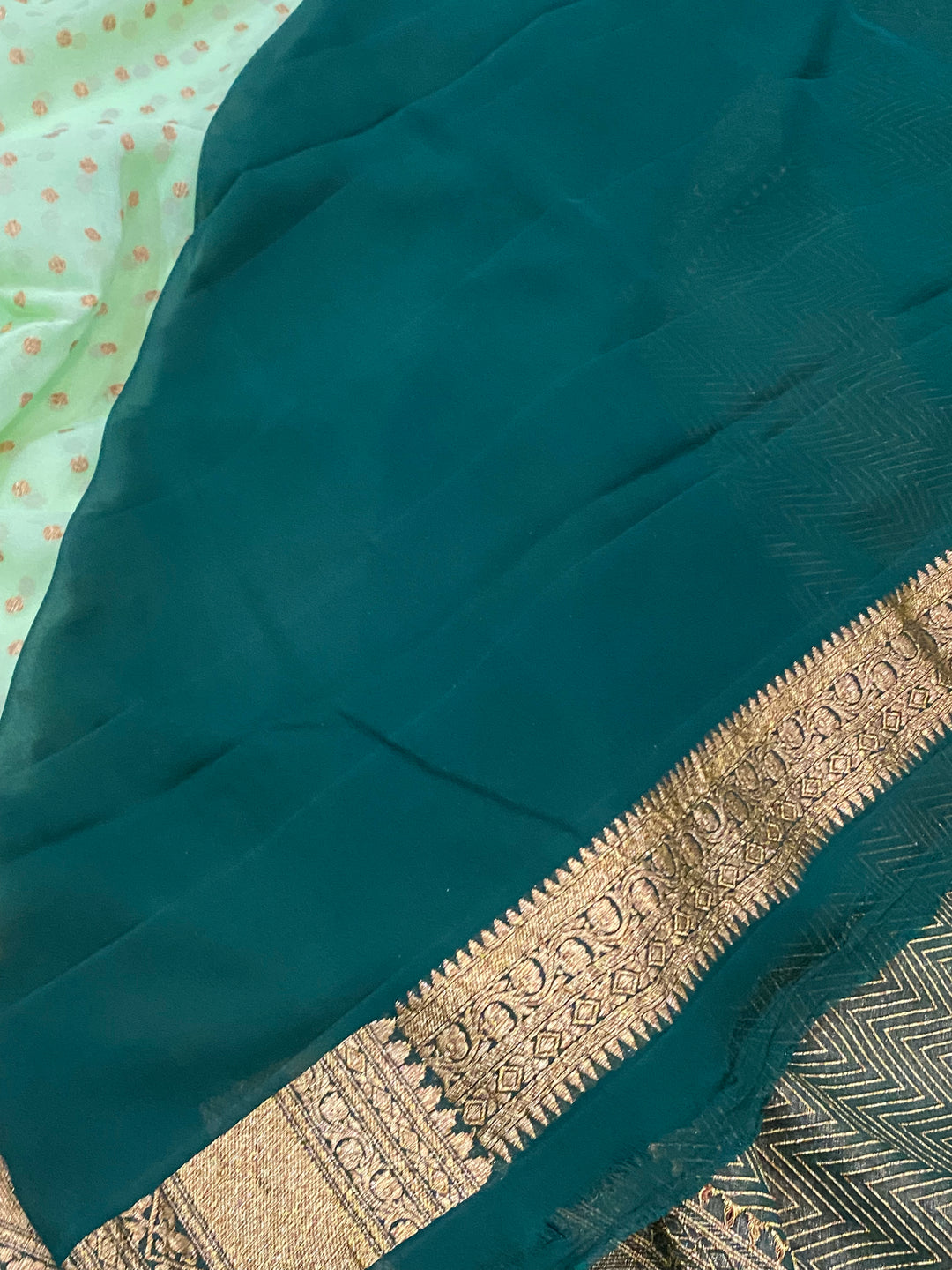 Khaddi Georgette Banarasi Saree - Antique zari