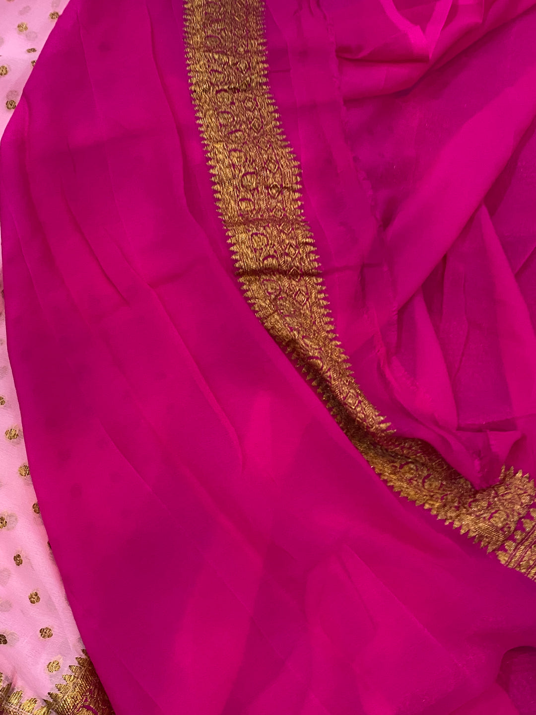 Khaddi Georgette Banarasi Saree - Antique zari