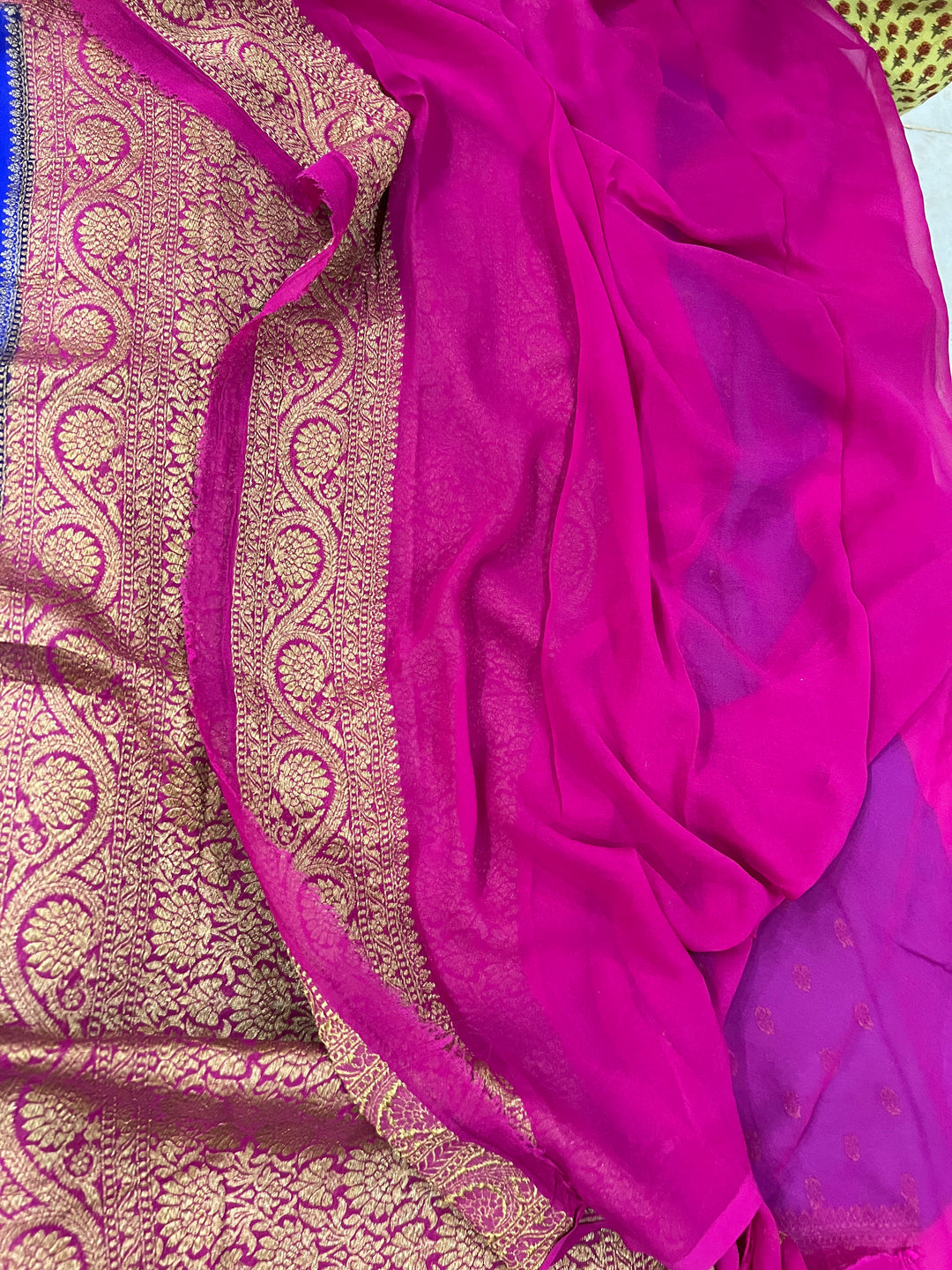 Khaddi Georgette Banarasi Saree - Antique zari