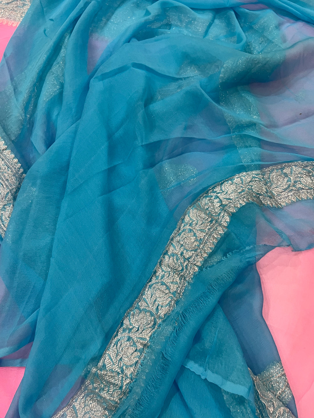 Pure Georgette Handloom Banarasi Saree