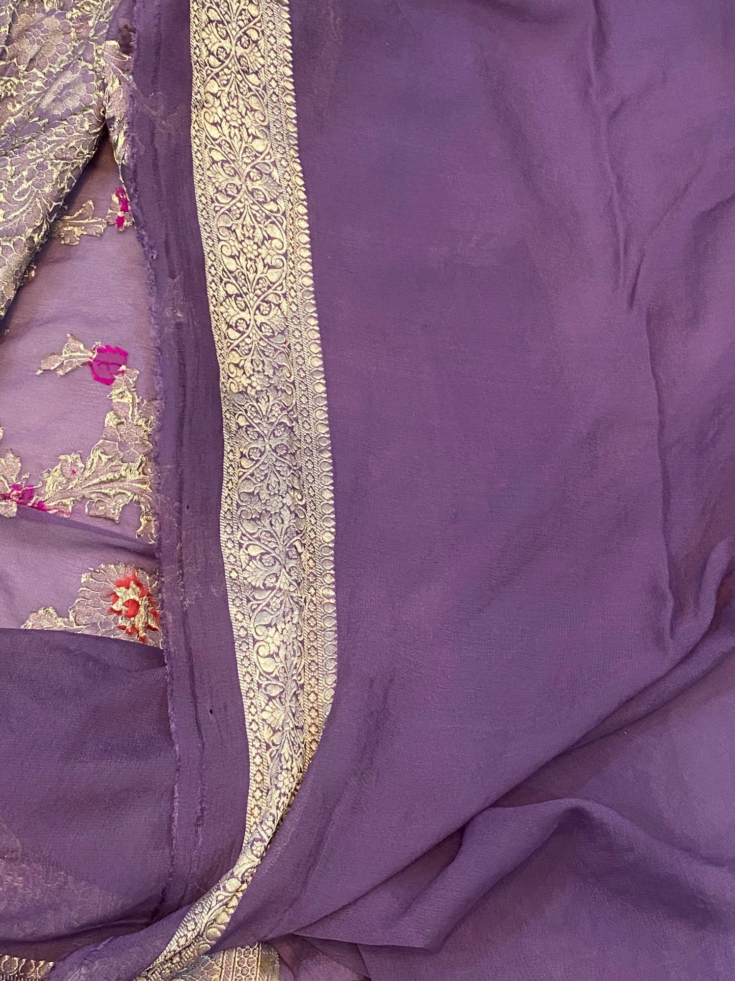 Khaddi Georgette Handloom Banarasi Saree