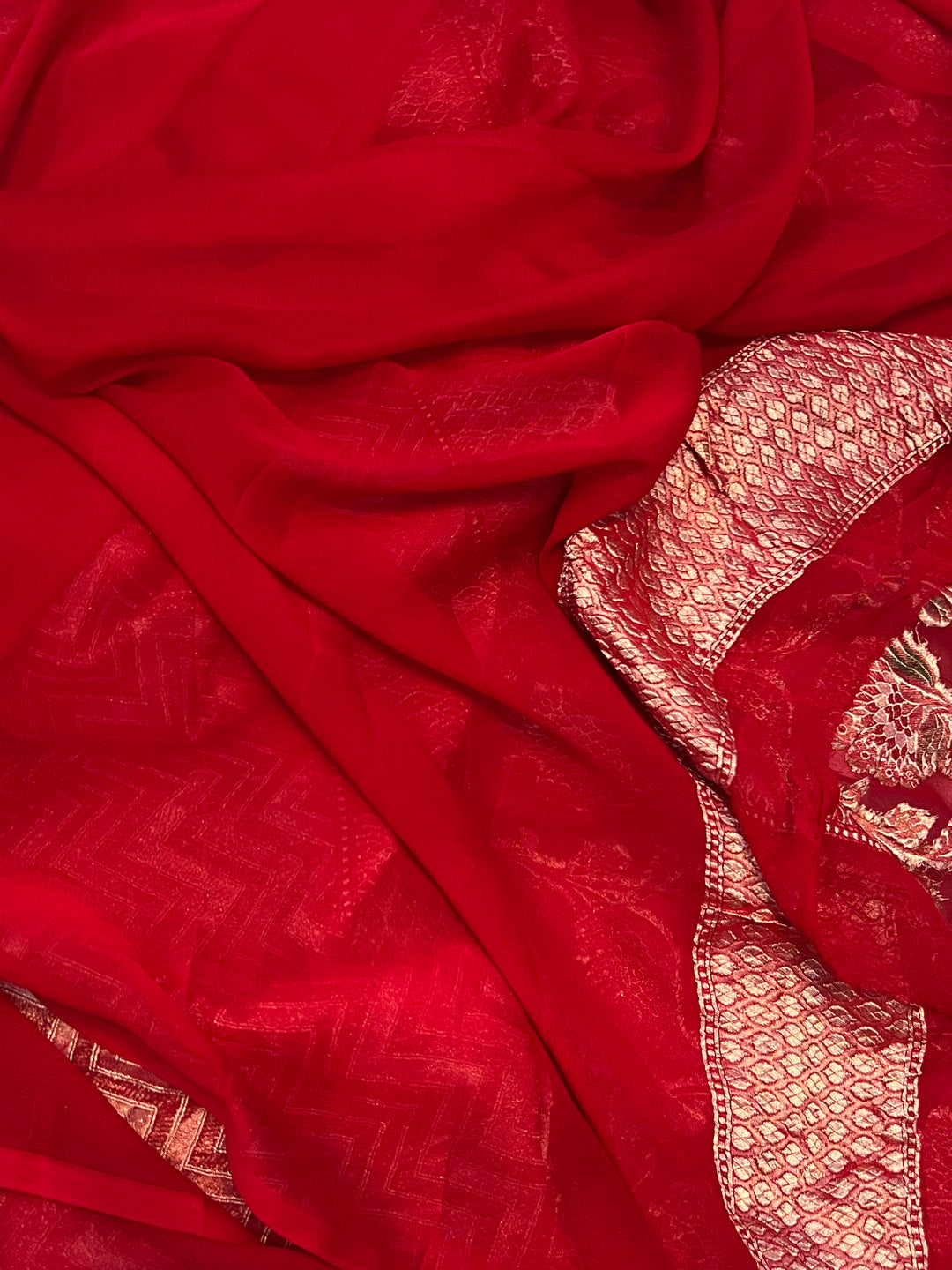 Khaddi Georgette Handloom Banarasi Saree
