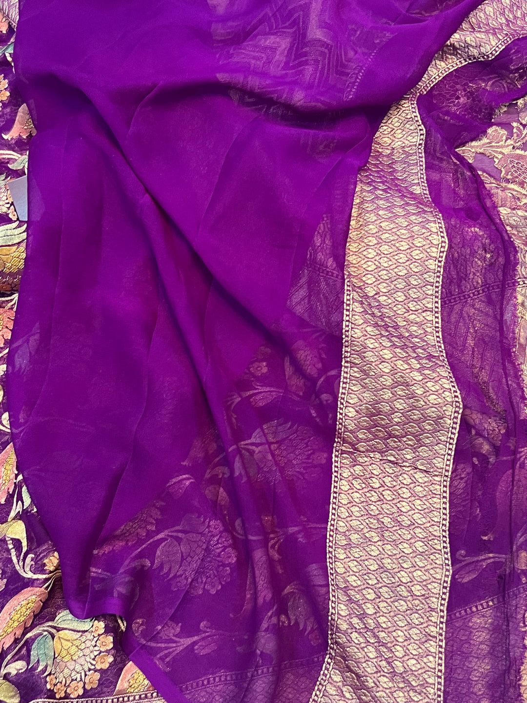 Khaddi Georgette Handloom Banarasi Saree