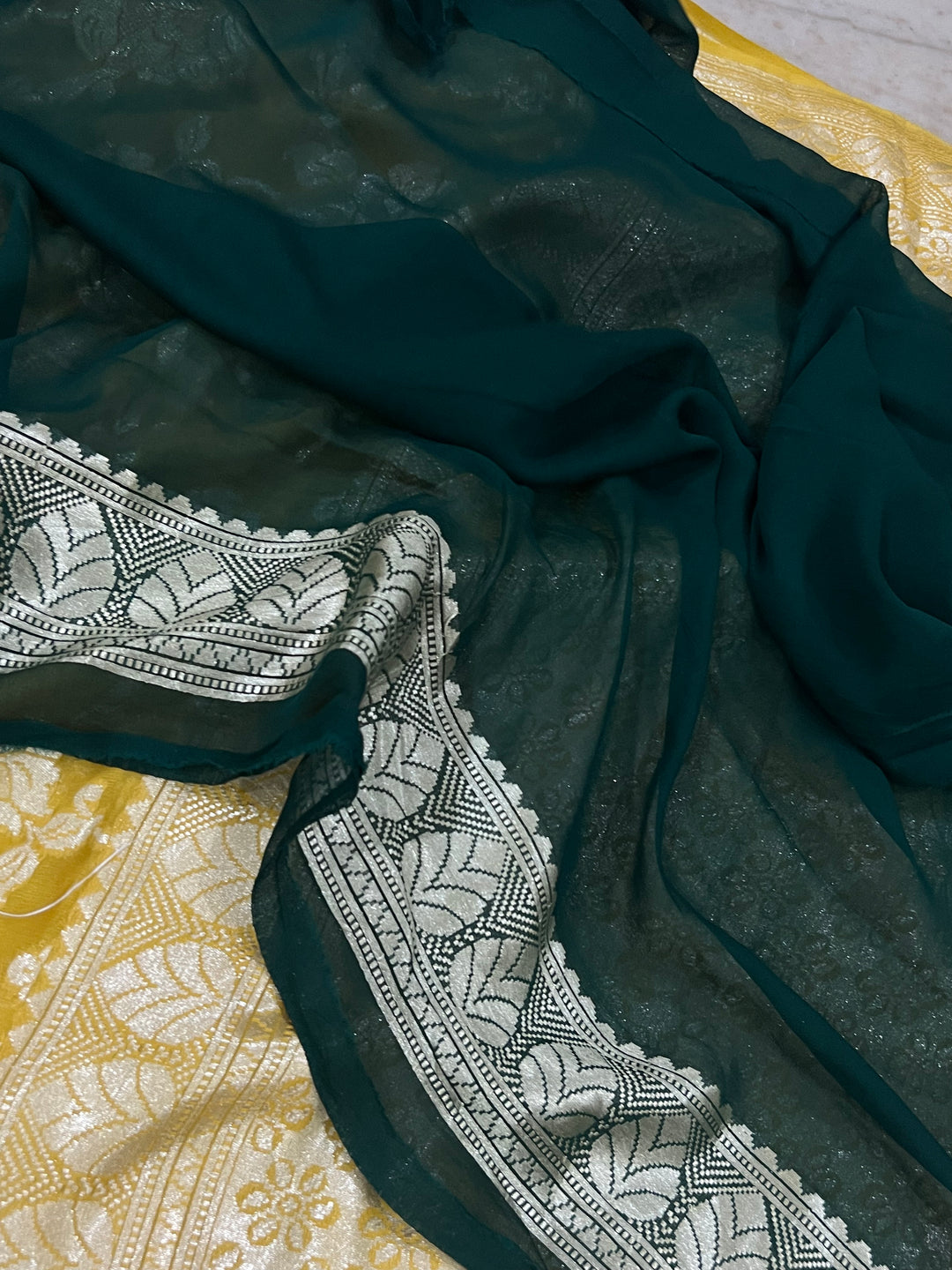 Khaddi Georgette Handloom Banarasi Saree