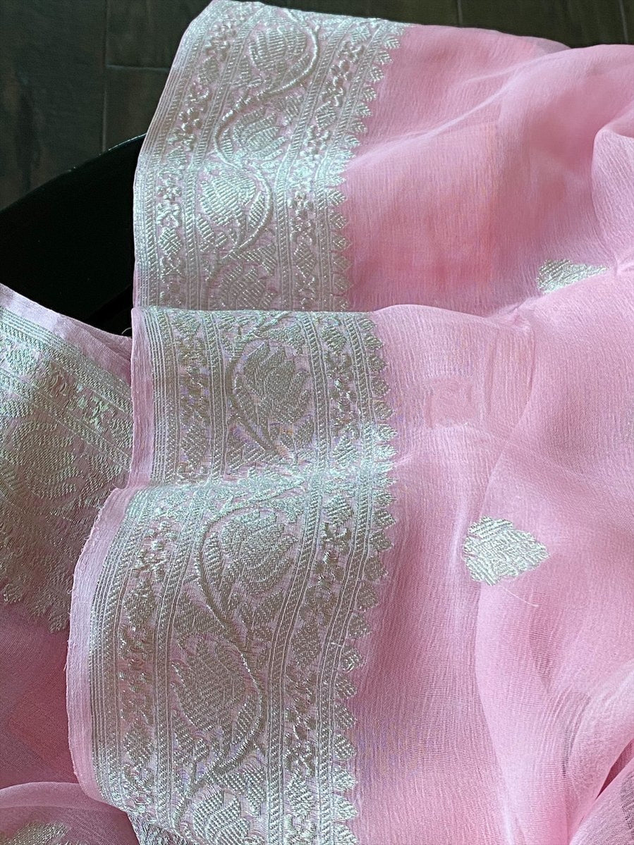 Pure Georgette Handloom Banarasi Saree