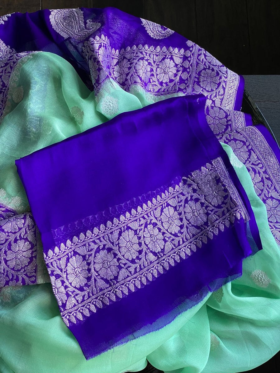 Pure Georgette Handloom Banarasi Saree