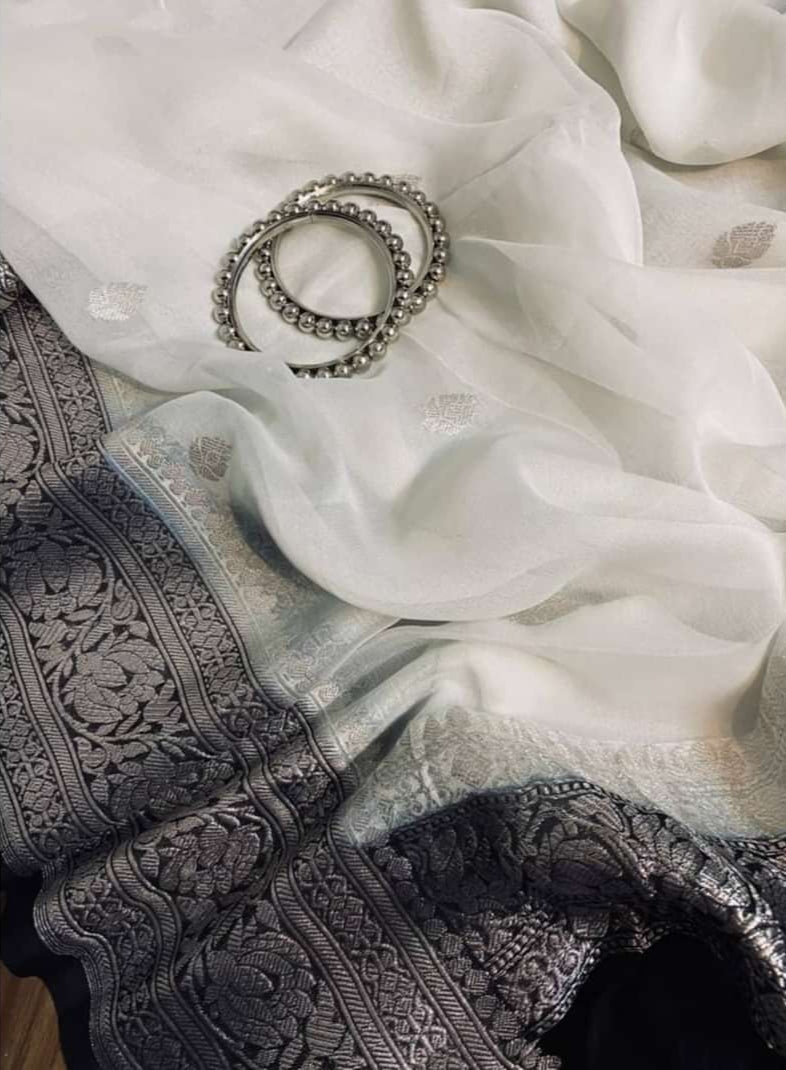 Pure Georgette Handloom Banarasi Saree