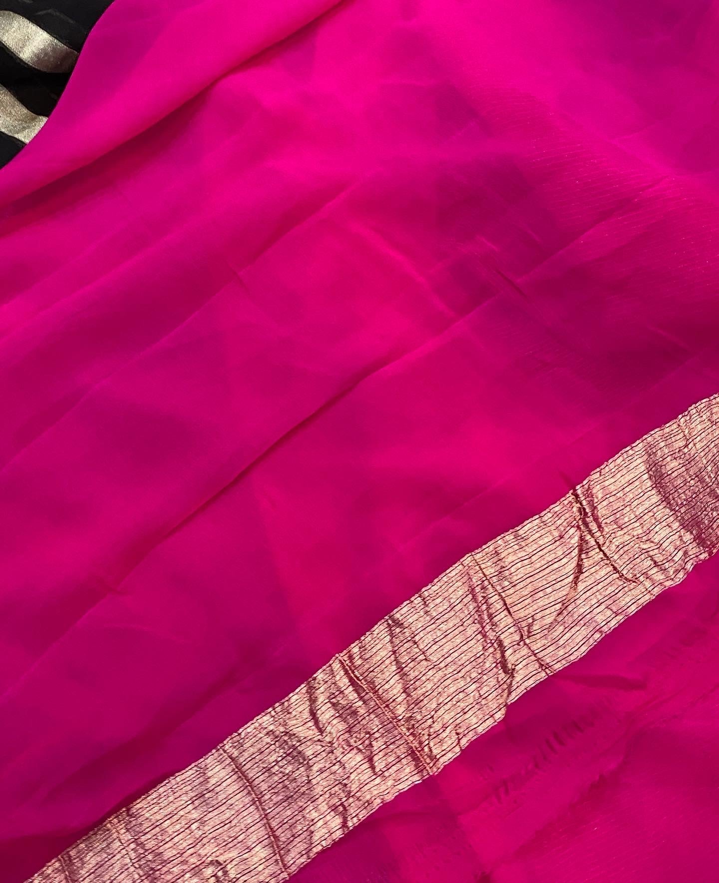 Khaddi Georgette Handloom Banarasi Saree