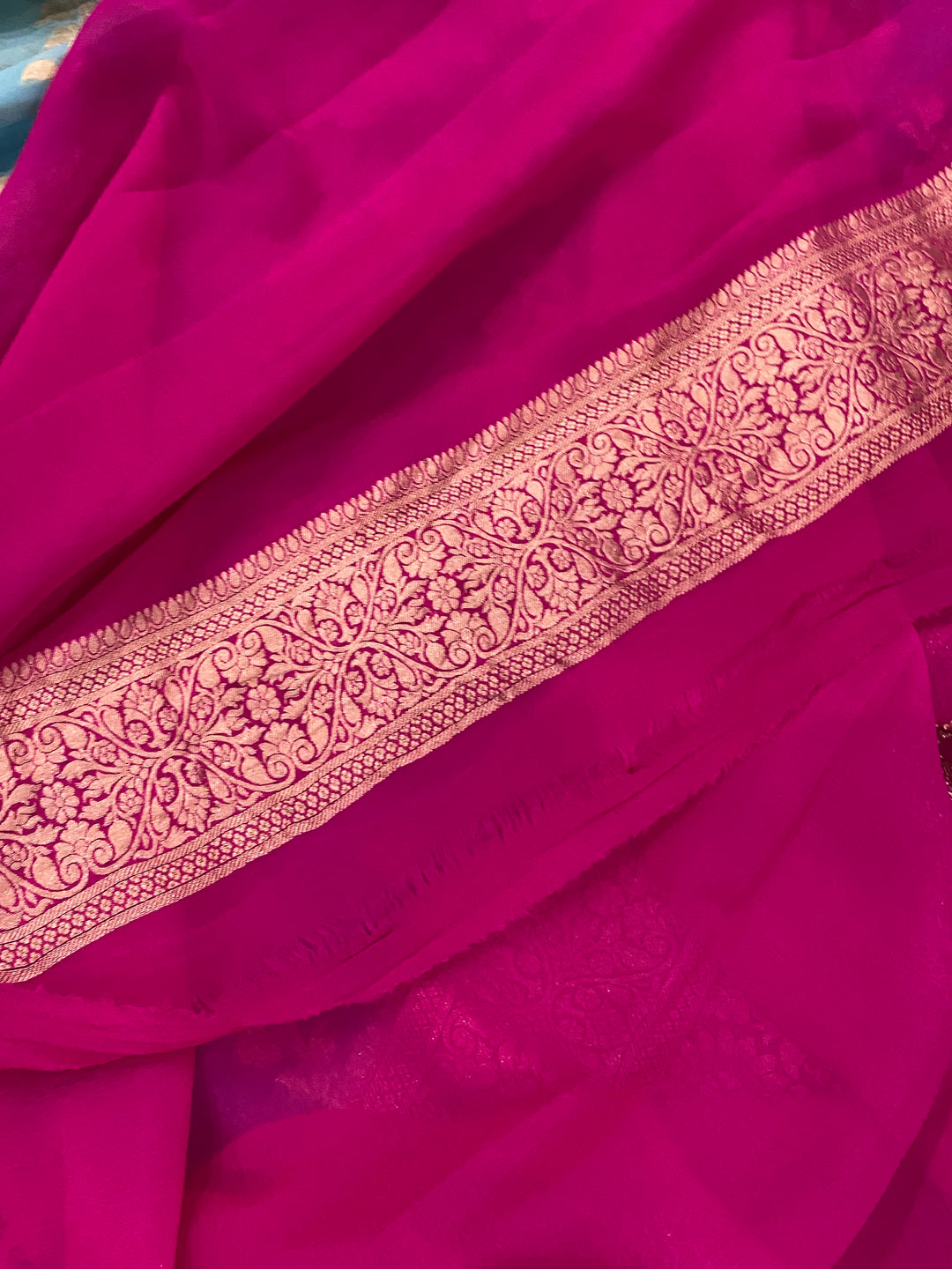 Khaddi Georgette Handloom Banarasi Saree
