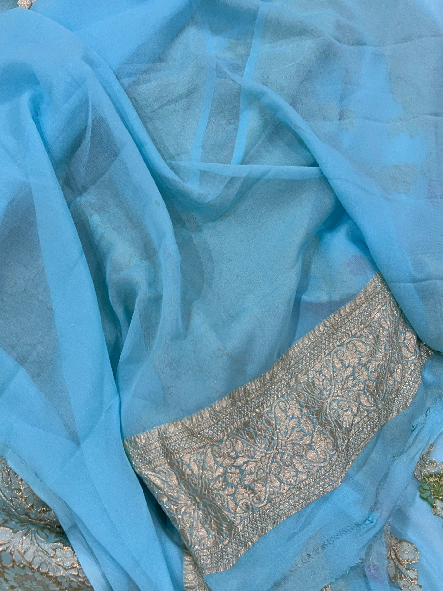 Khaddi Georgette Handloom Banarasi Saree