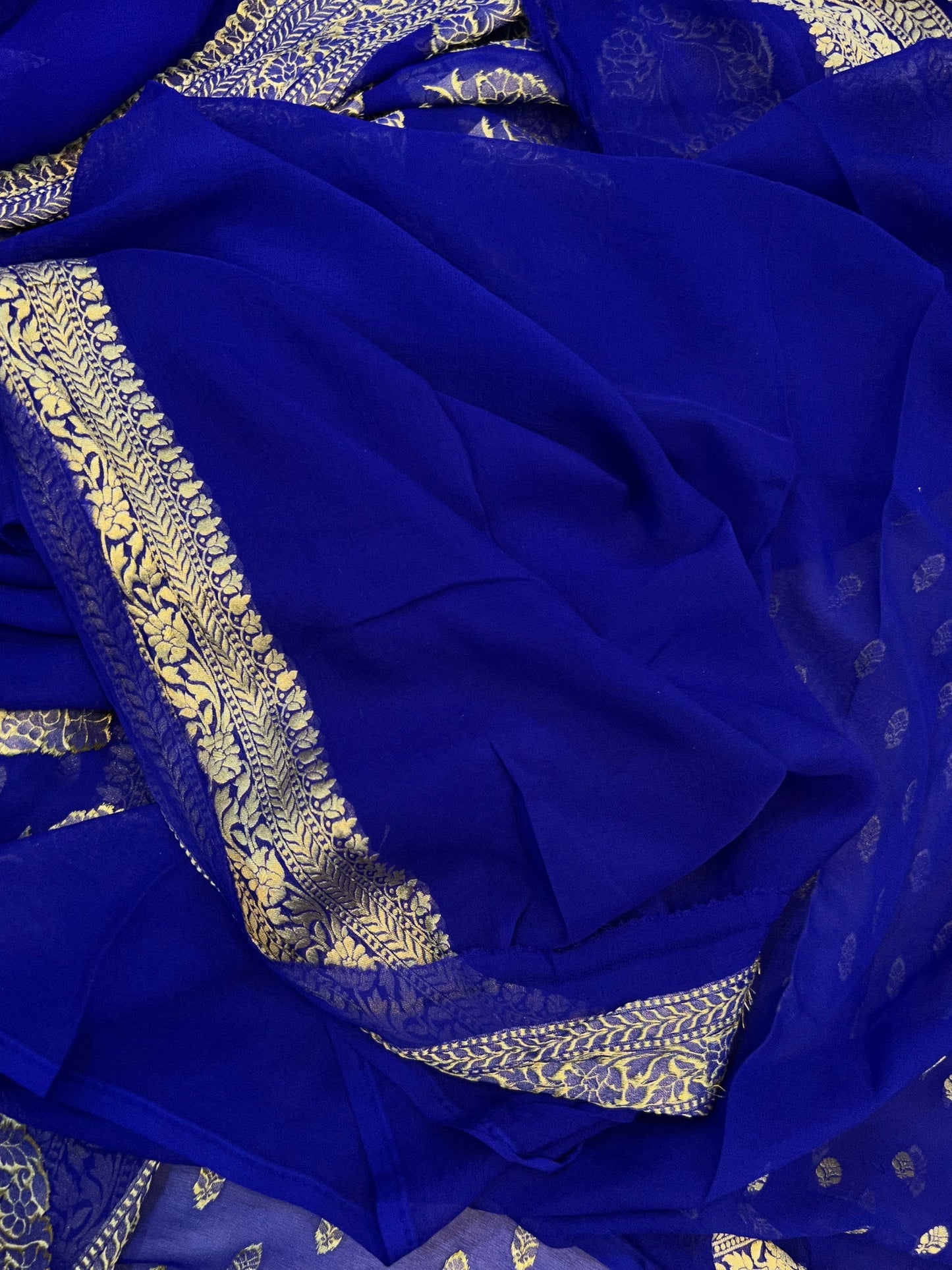 Khaddi Georgette Banarasi Saree - Gold zari