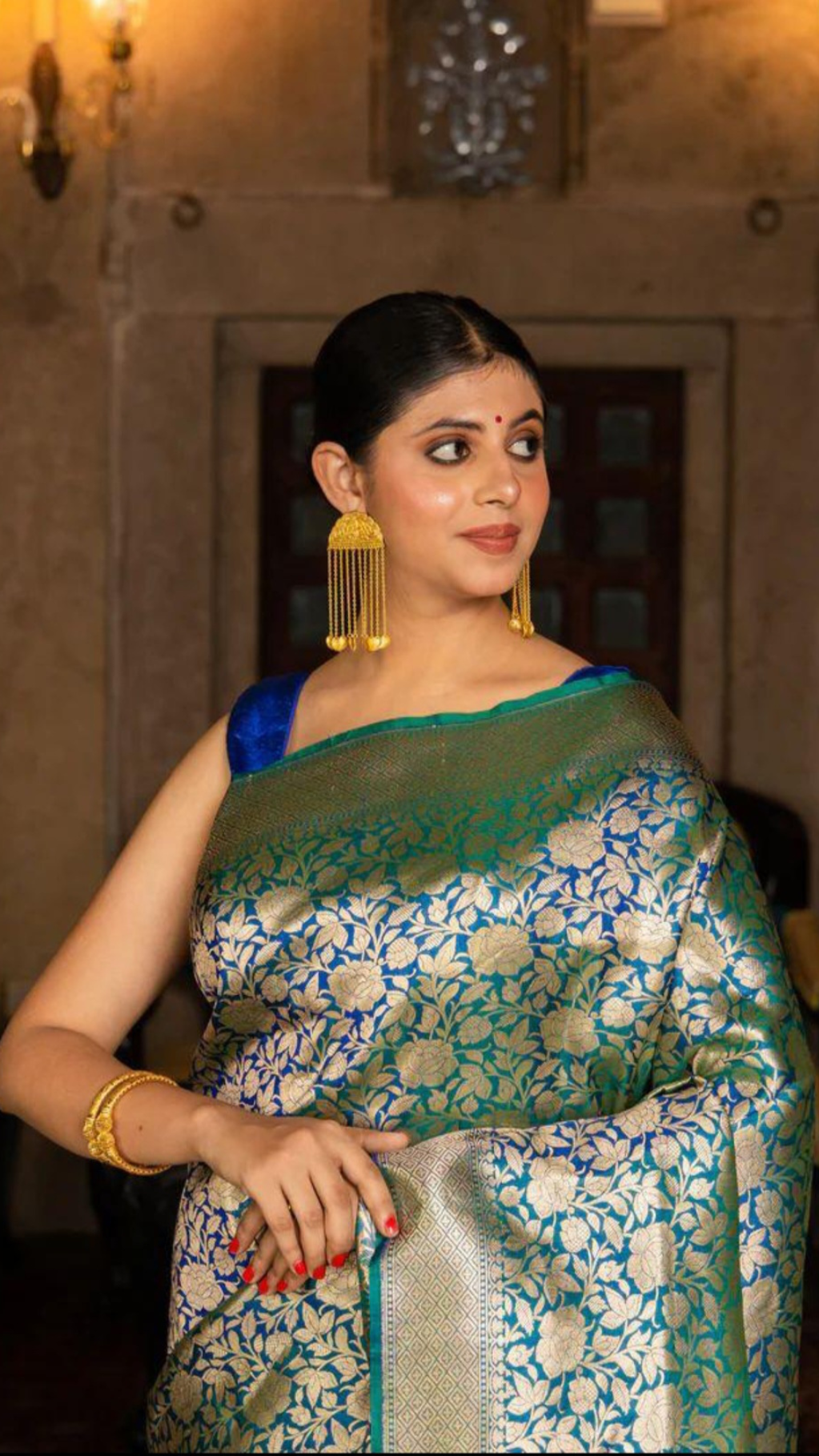 Pure Katan Silk Banarasi Handloom Saree - Tanchui Brocade