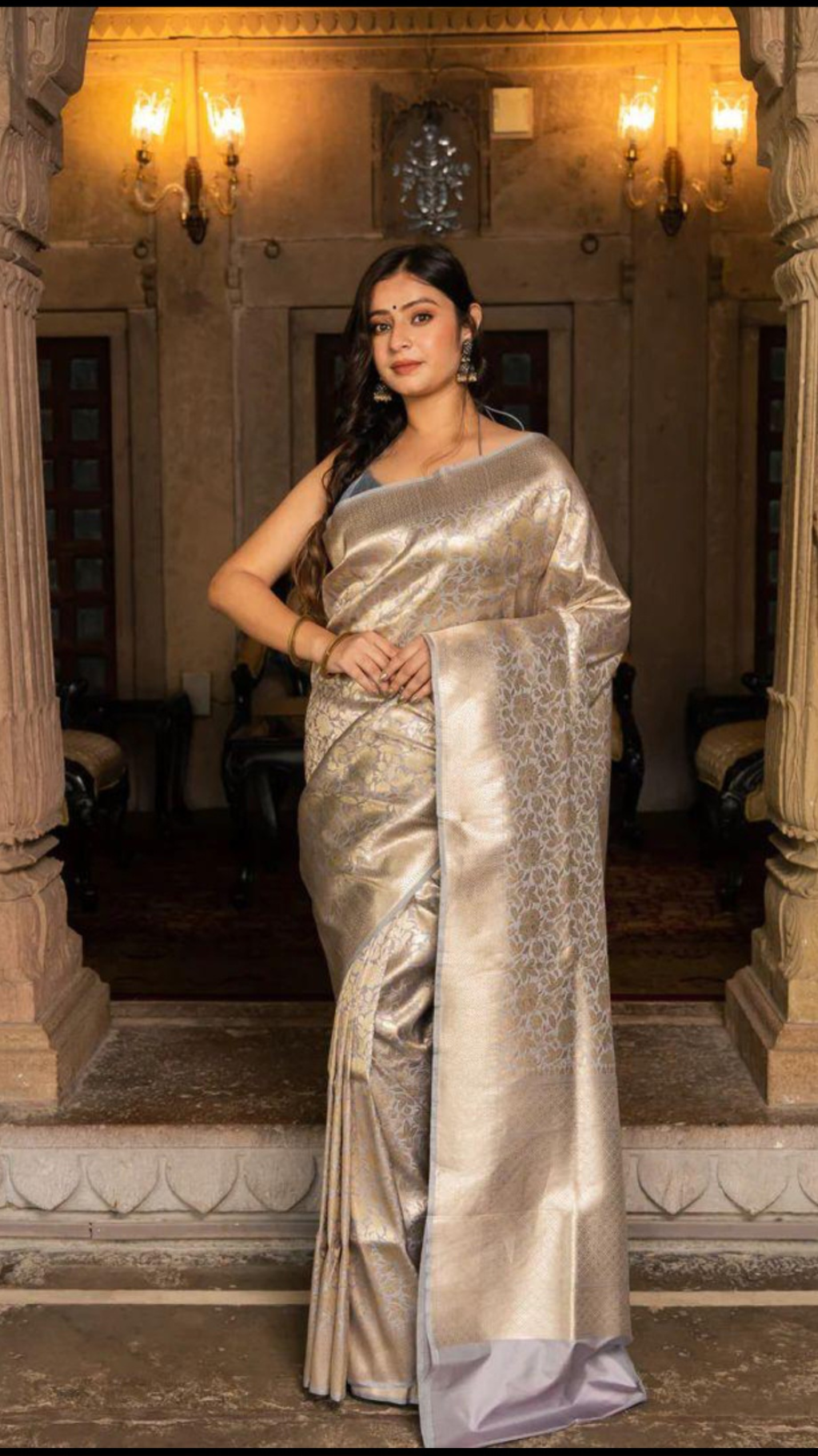 Pure Katan Silk Banarasi Handloom Saree - Tanchui Brocade