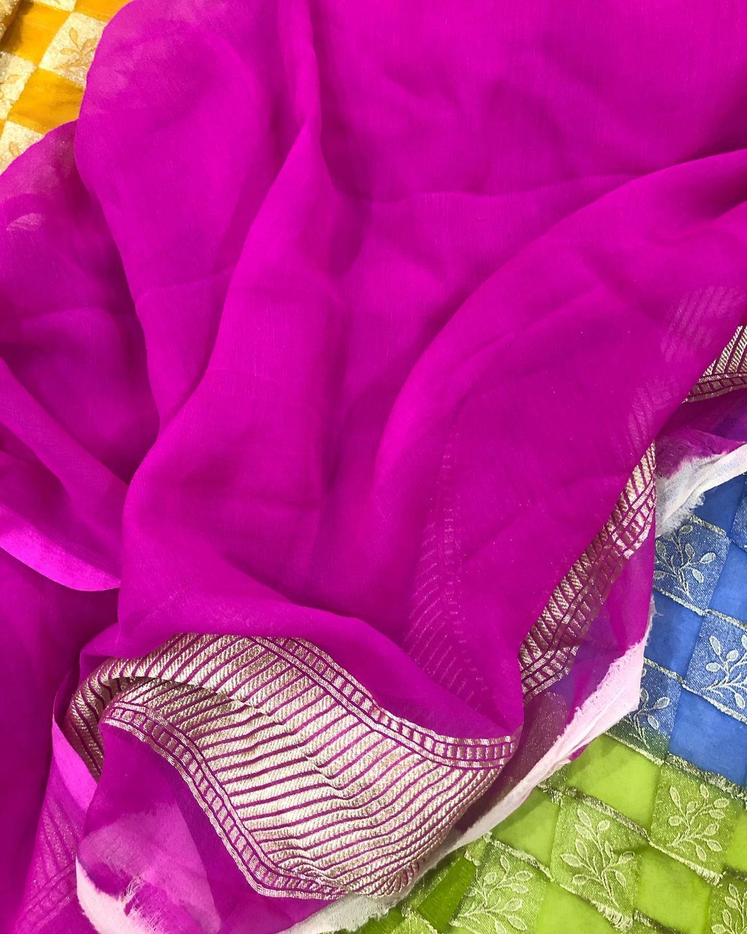 Khaddi Georgette Handloom Banarasi Saree