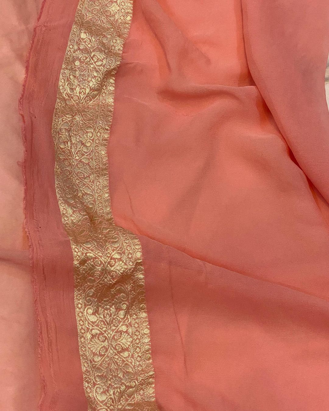 Khaddi Georgette Handloom Banarasi Saree
