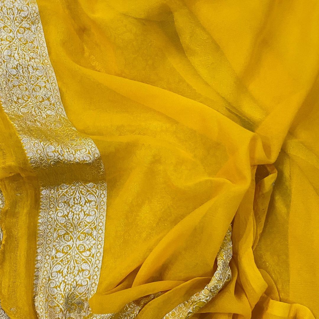 Khaddi Georgette Handloom Banarasi Saree