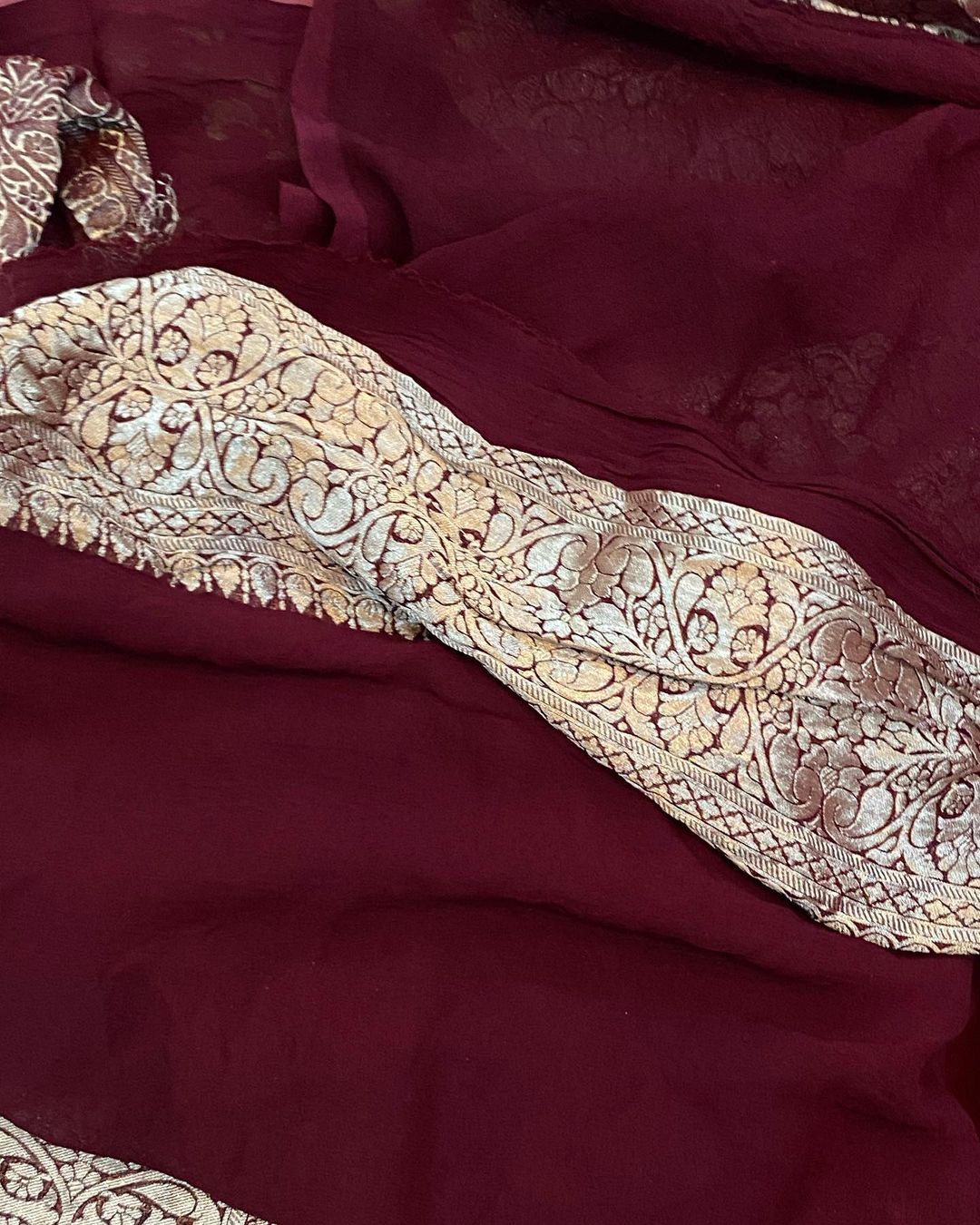 Khaddi Georgette Handloom Banarasi Saree