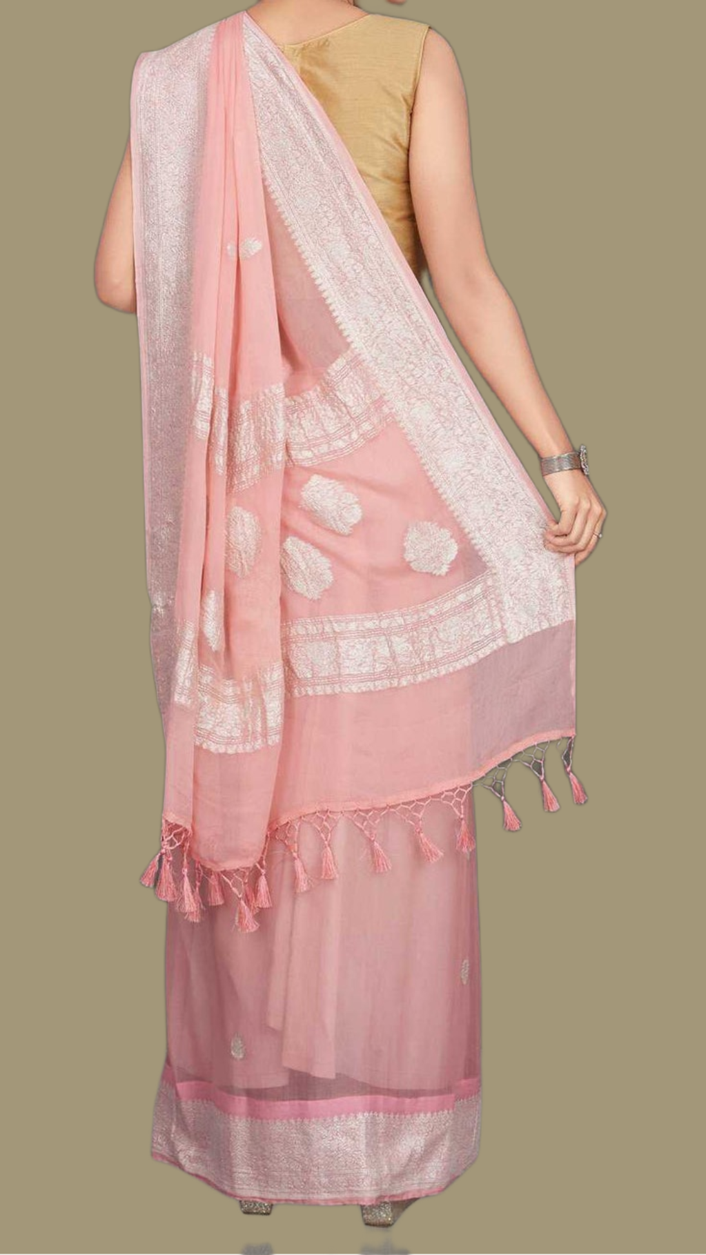 Pure Georgette Handloom Banarsi Saree