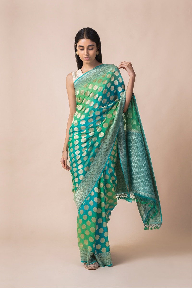 Khaddi Georgette Handloom Banarasi Saree