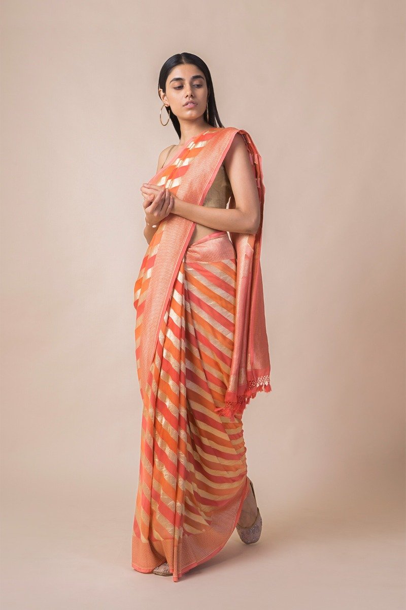 Khaddi Georgette Handloom Banarasi Saree