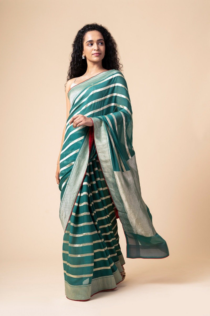 Khaddi Georgette Handloom Banarasi Saree