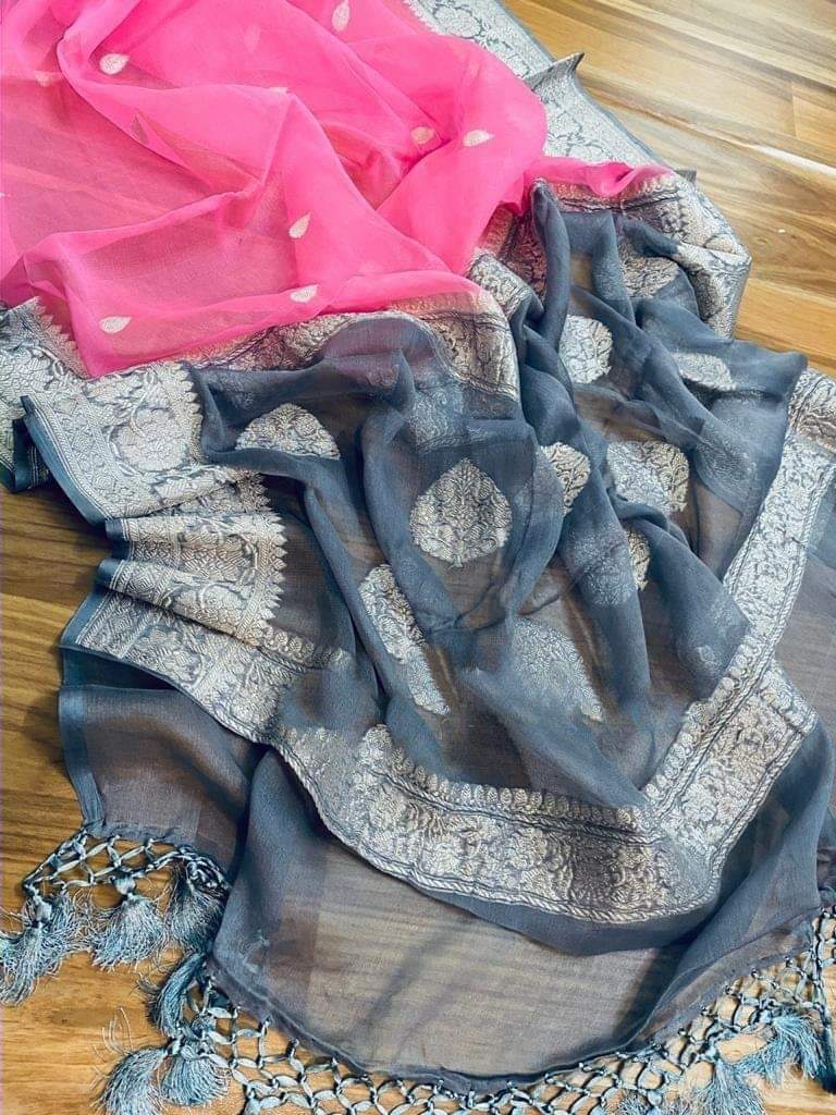Pure Georgette Handloom Banarasi Saree