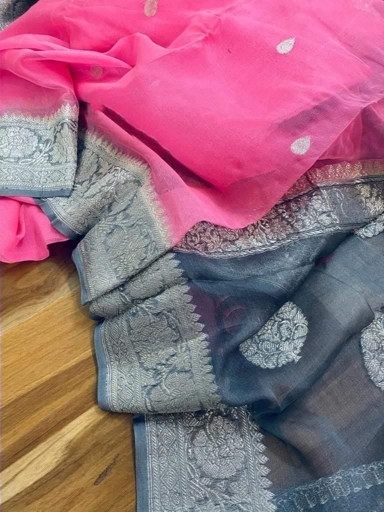 Pure Georgette Handloom Banarasi Saree