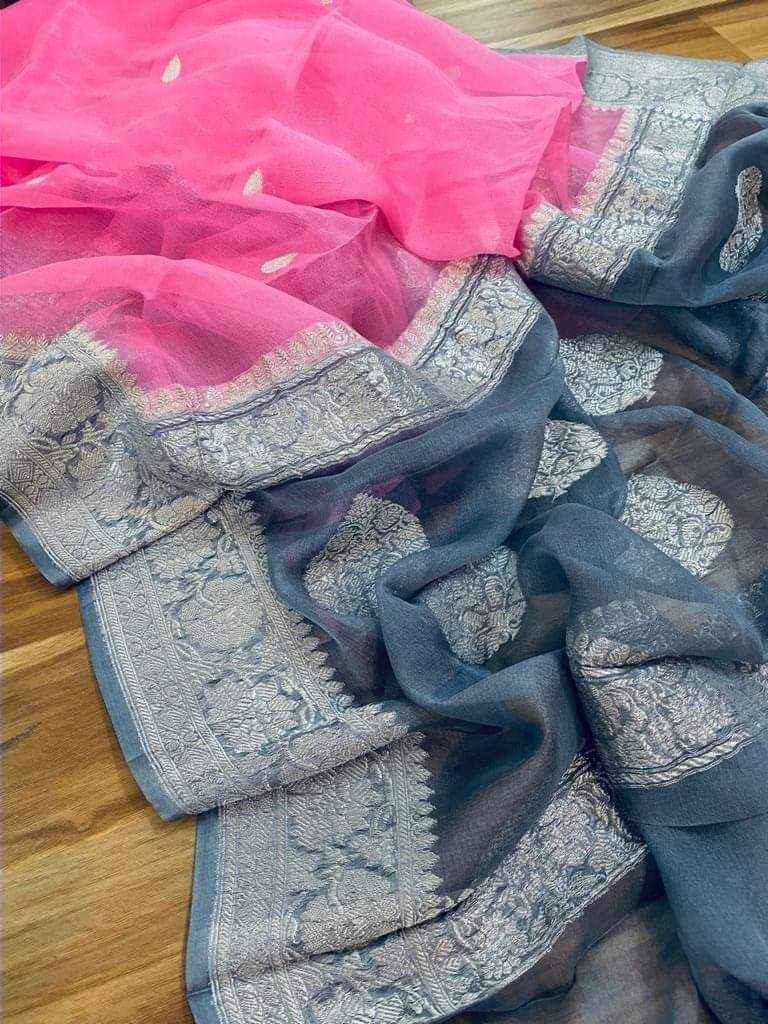 Pure Georgette Handloom Banarasi Saree