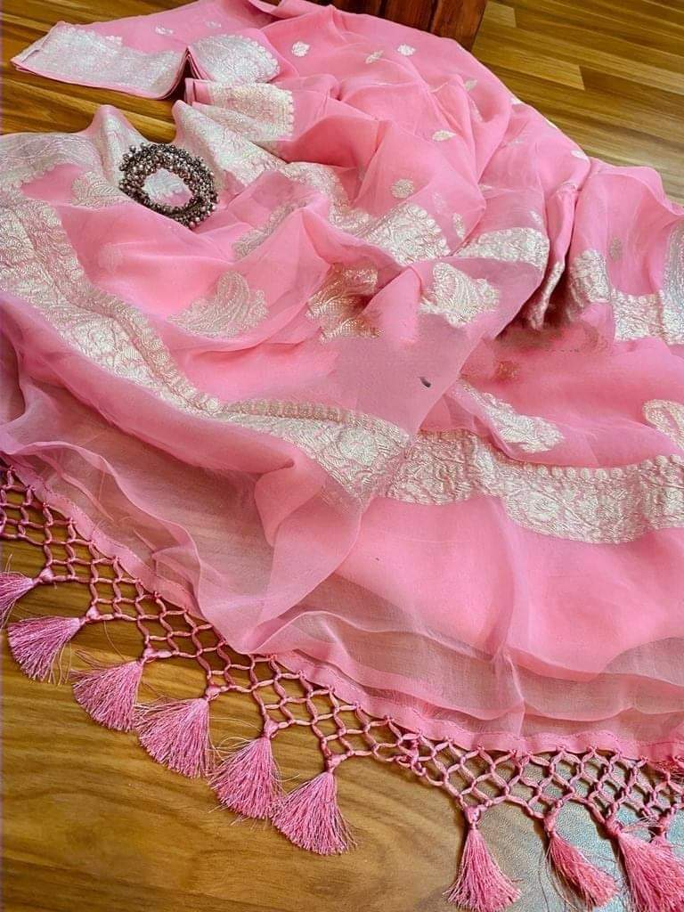 Pure Georgette Handloom Banarasi Saree