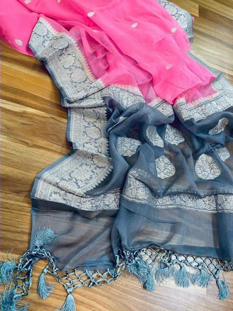 Pure Georgette Handloom Banarasi Saree