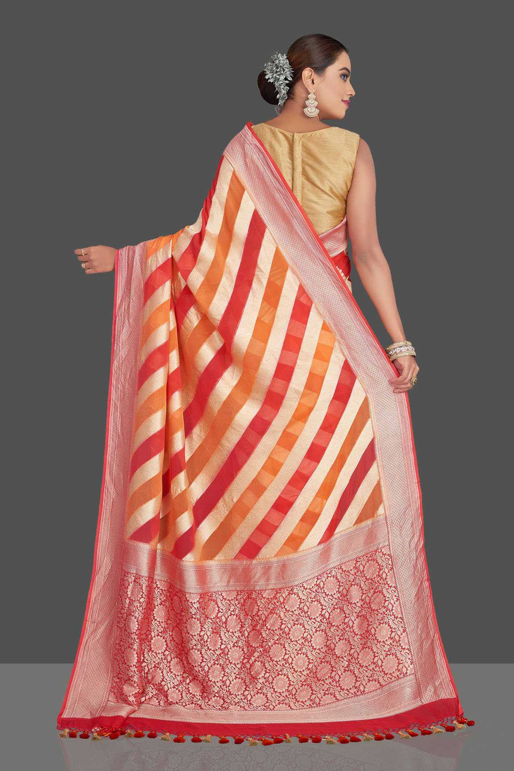 Khaddi Georgette Handloom Banarasi Saree