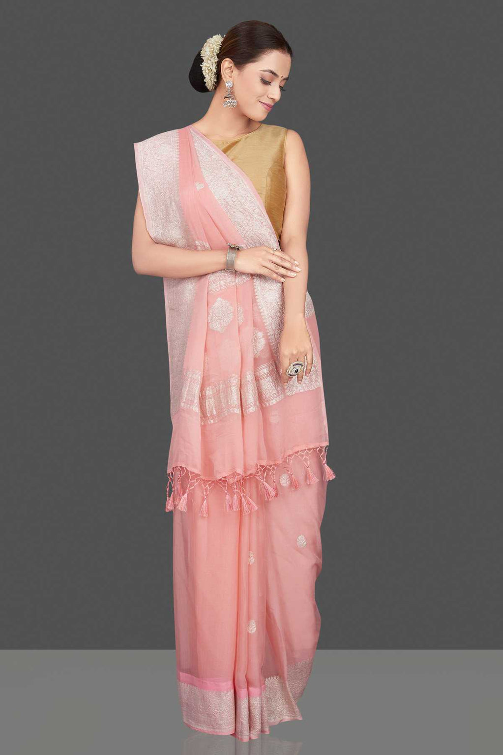 Pure Georgette Handloom Banarasi Saree