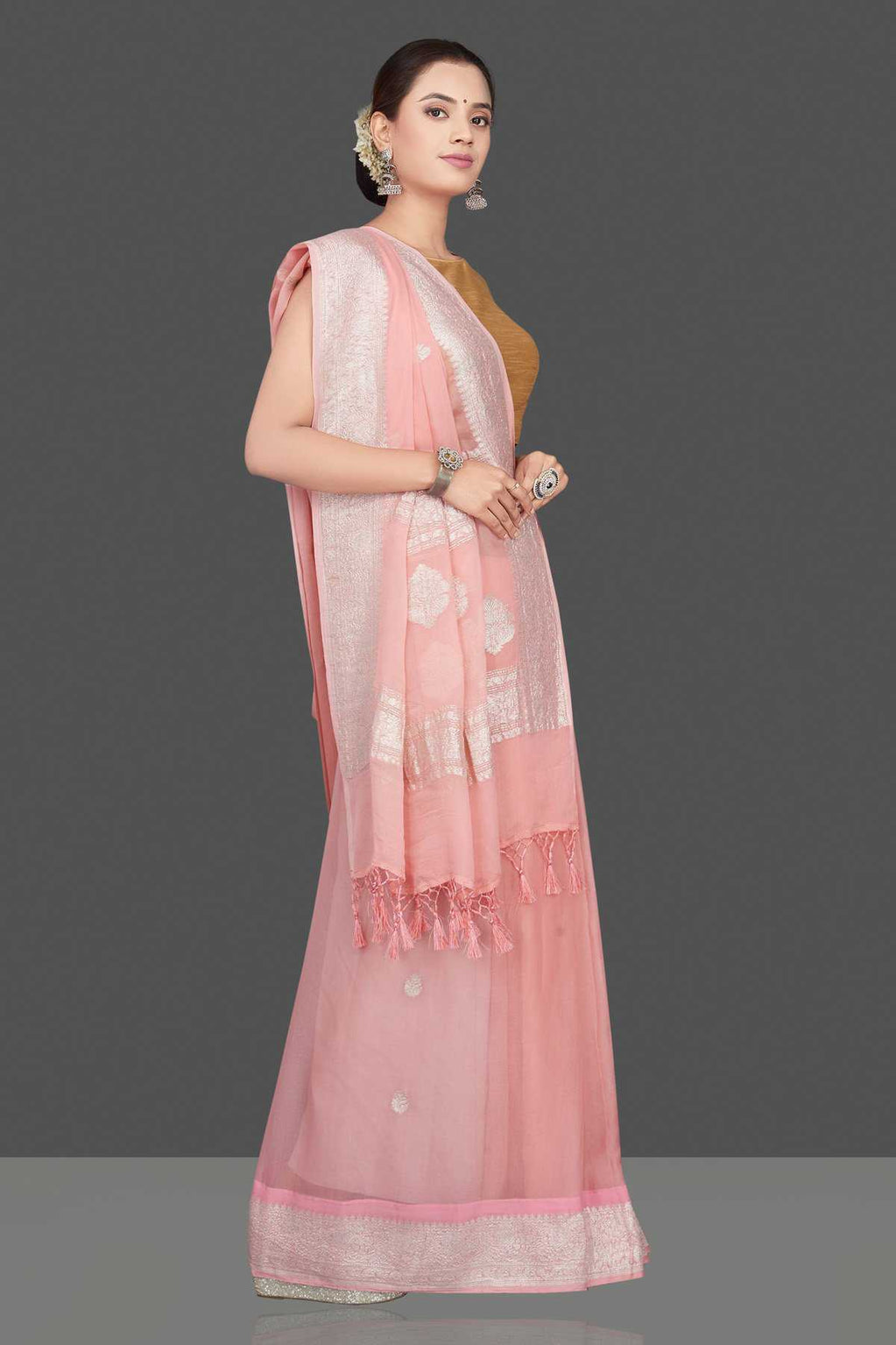 Pure Georgette Handloom Banarasi Saree