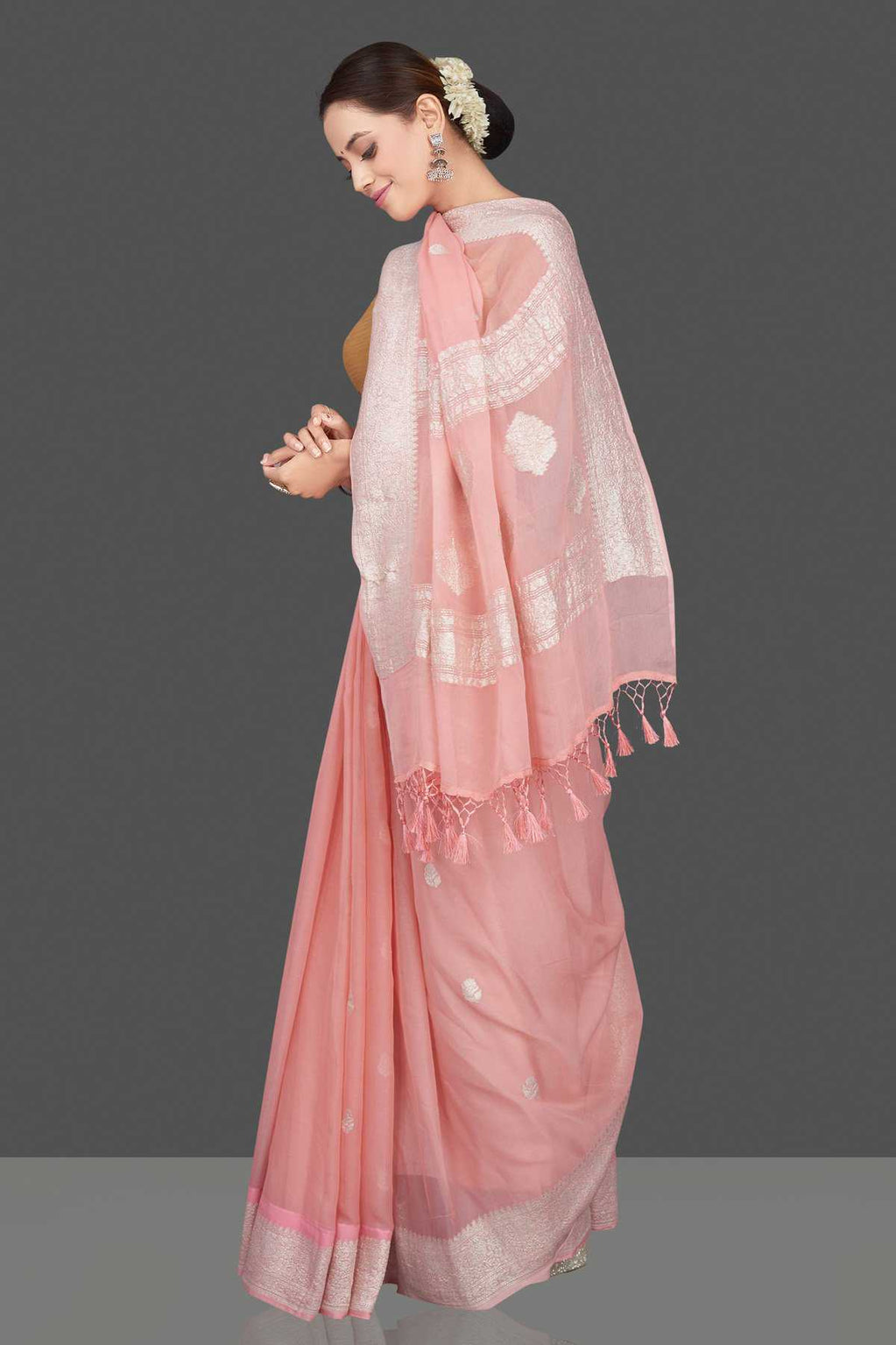 Pure Georgette Handloom Banarasi Saree