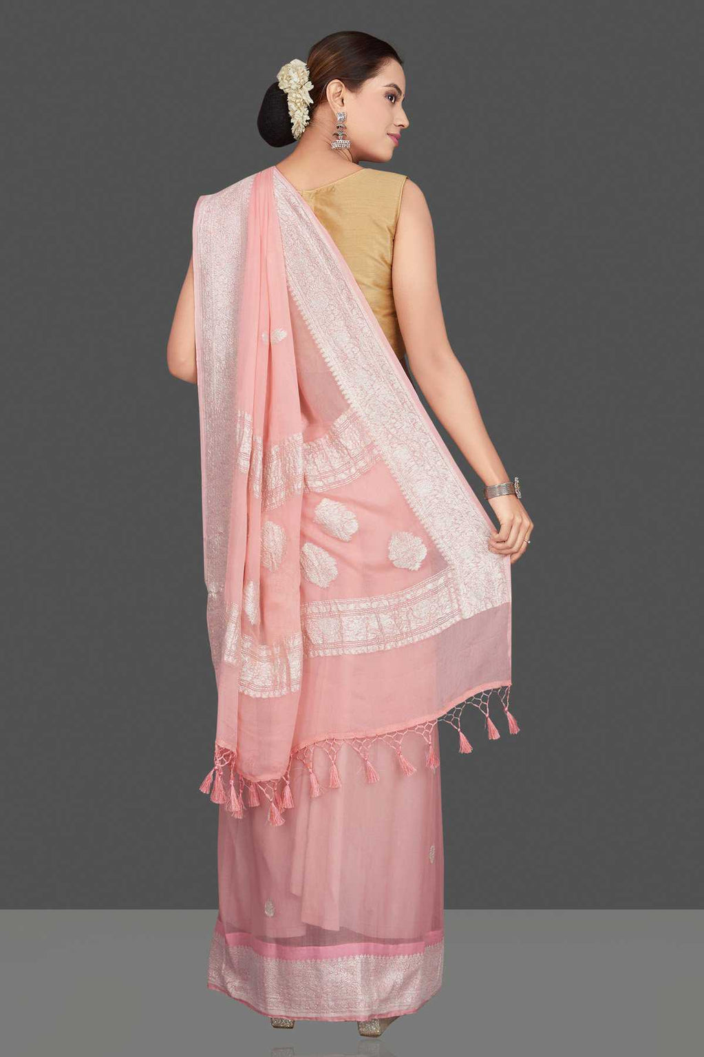 Pure Georgette Handloom Banarasi Saree