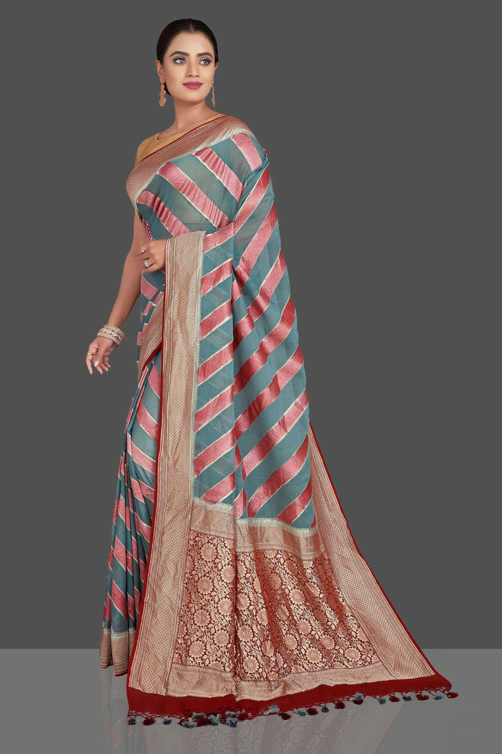 Khaddi Georgette Handloom Banarasi Saree