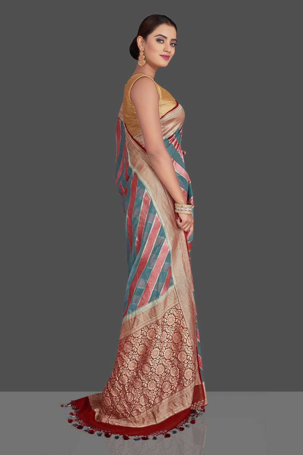Khaddi Georgette Handloom Banarasi Saree