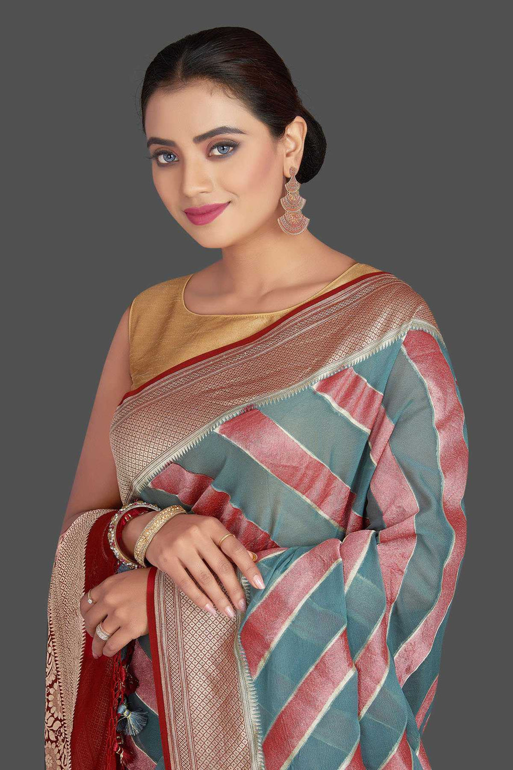 Khaddi Georgette Handloom Banarasi Saree
