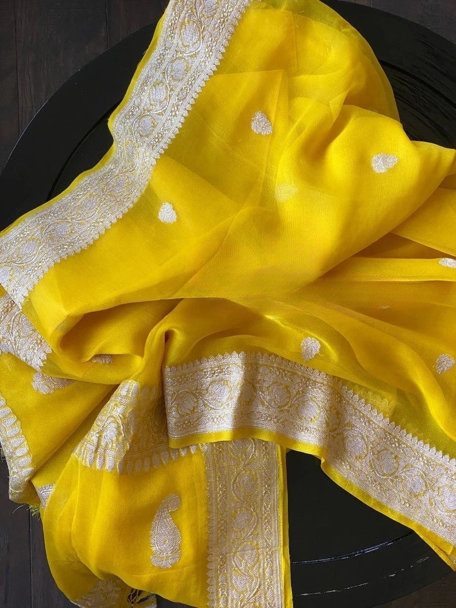 Pure Georgette Handloom Banarasi Saree