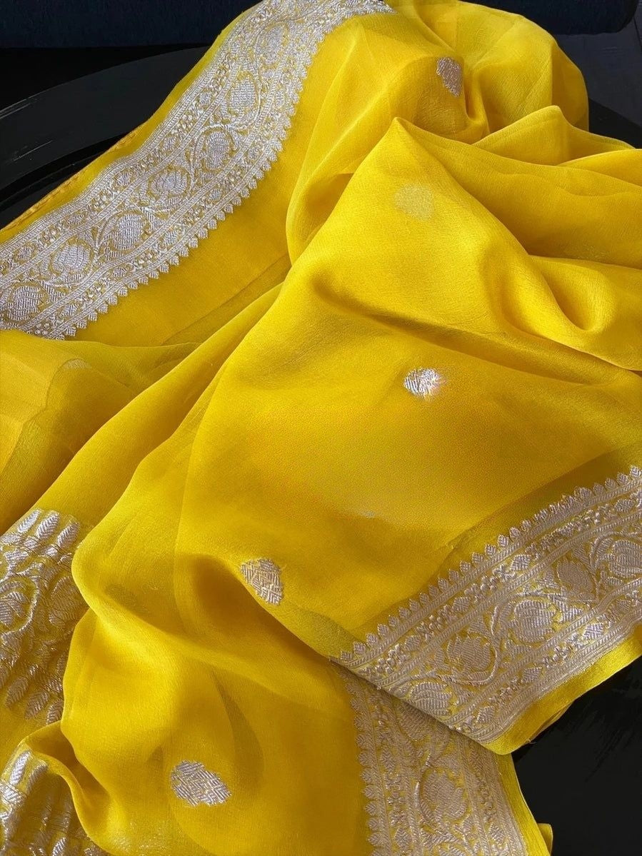 Pure Georgette Handloom Banarasi Saree